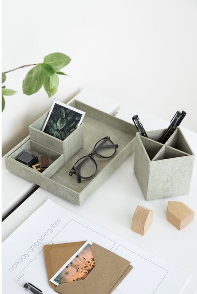 Organizzatore da tavolo 4 pezzi beige Lena - Bigso Box of Sweden