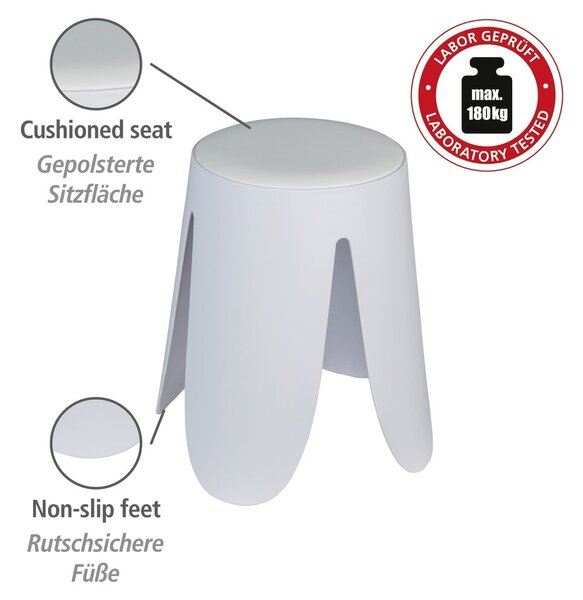 Sgabello in plastica bianco Comiso - Wenko