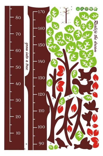 Adesivo per bambini - metro per porta o parete 60x190 cm Dreaming Tree - Ambiance