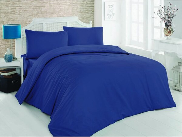 Biancheria in cotone blu scuro per letto matrimoniale 200x200 cm - Mijolnir