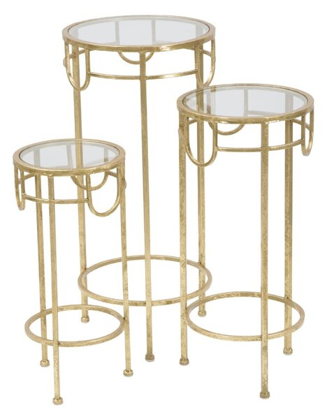 Set di 3 tavoli in oro Lorenzo - Mauro Ferretti