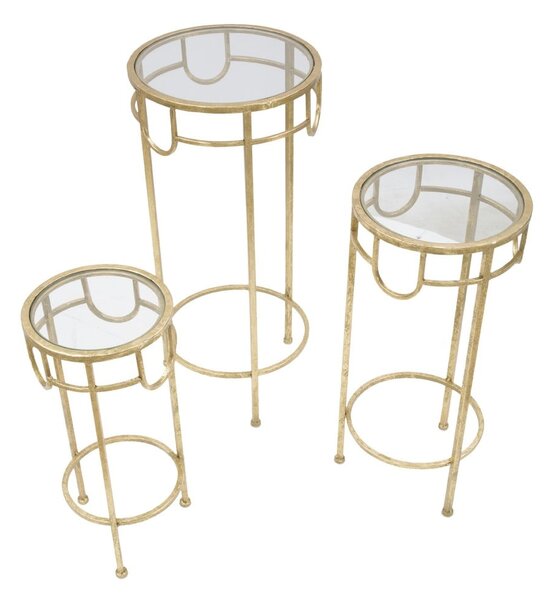 Set di 3 tavoli in oro Lorenzo - Mauro Ferretti