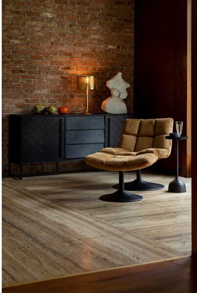 Poltrona in velluto color senape Bar - Dutchbone