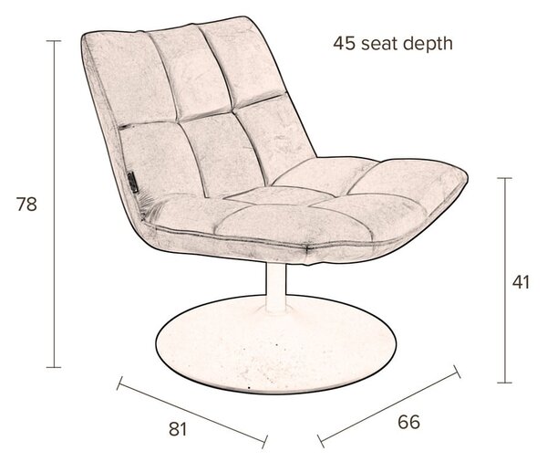 Poltrona in velluto color senape Bar - Dutchbone