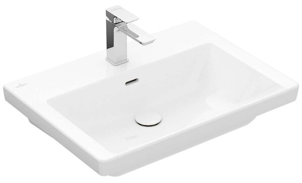 Villeroy & Boch Subway 3.0 - Lavabo 650x470 mm, con troppopieno, foro per miscelatore, bianco alpino 4A706501