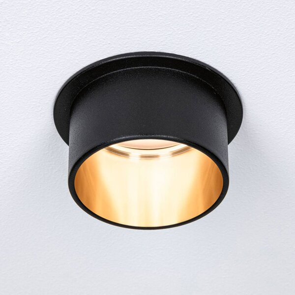 Paulmann Gil downlight LED nero/oro set 3x Gil, dimmerabile, Nero, Bagno, Alluminio, Moderno
