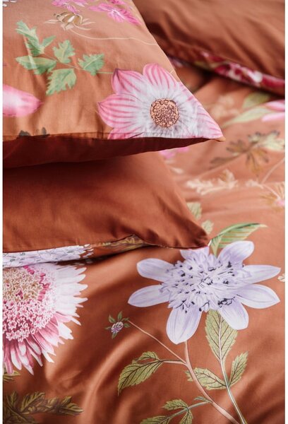 Lenzuola matrimoniali in cotone sateen marrone terracotta 160 x 220 cm Blossom - Bonami Selection