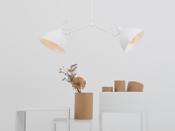 Lampada a sospensione bianca con paralume in metallo 104x104 cm Coben - CustomForm