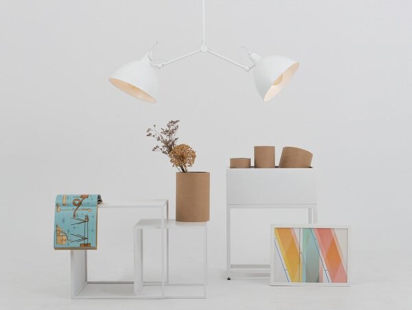 Lampada a sospensione bianca con paralume in metallo 104x104 cm Coben - CustomForm