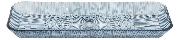 Piatto da portata in vetro blu 14x38 cm Kusintha - Bitz