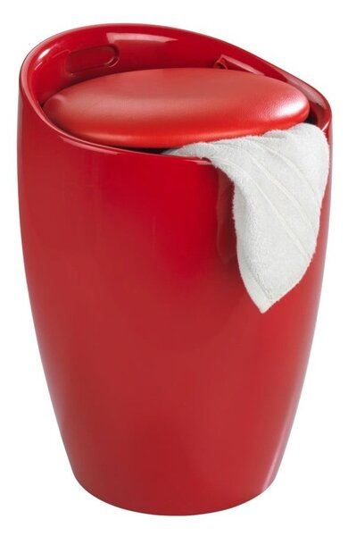 Cesto portabiancheria e sgabello rosso in uno , 20 l Candy - Wenko