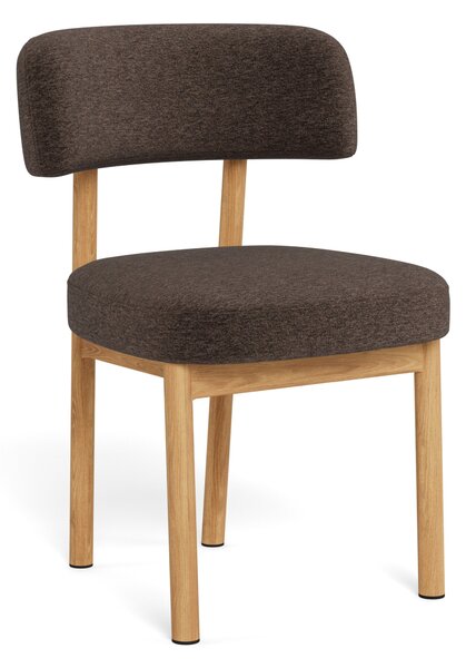 Sedia imbottita TORAY Marrone (Apia 442) / struttura rovere naturale