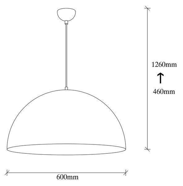 Lampadario nero con paralume in metallo ø 60 cm Coppa – Opviq lights
