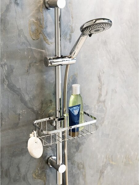 Mensola da bagno autoportante in acciaio inox in colore argento Floresta - Wenko