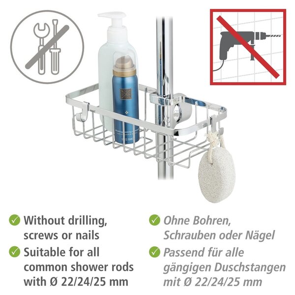 Mensola da bagno autoportante in acciaio inox in colore argento Floresta - Wenko