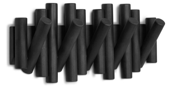 Appendiabiti da parete nero in legno di pino Picket - Umbra