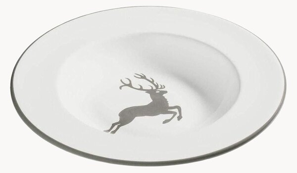 Piatto fondo fatto a mano Grauer Hirsch