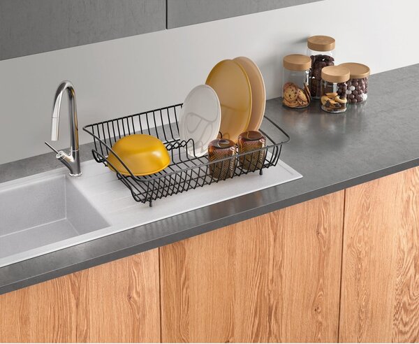 Scolapasta rettangolare in acciaio inox nero - Metaltex