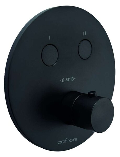 Paffoni Compact Box - Miscelatore termostatico ad incasso, per 2 utenze, nero opaco CPT018NO