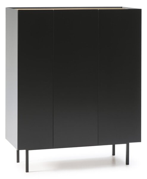 Cassettiera alta nera effetto rovere95x120 cm Arista - Teulat