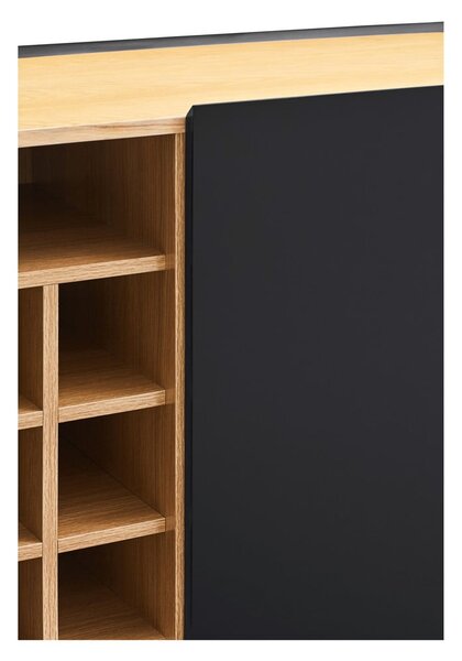 Cassettiera alta nera effetto rovere95x120 cm Arista - Teulat