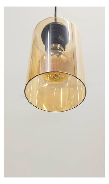 Lampada a sospensione nera con paralume in vetro 10x65 cm Bistro - Candellux Lighting