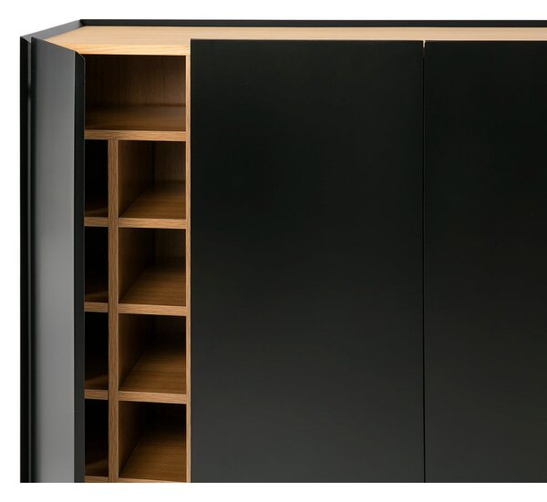 Cassettiera alta nera effetto rovere95x120 cm Arista - Teulat