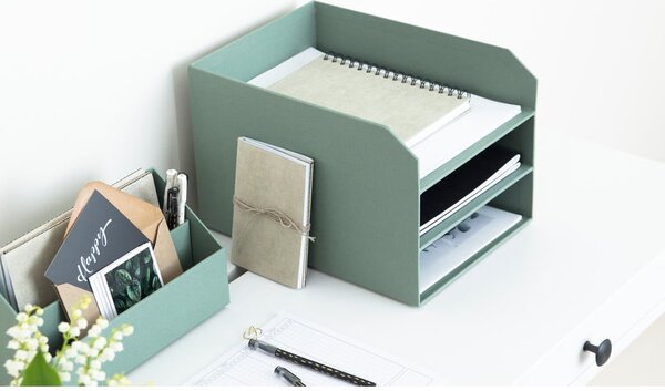 Organizer verde in cartone per documenti Trey Canvas Paper Laminate – Bigso