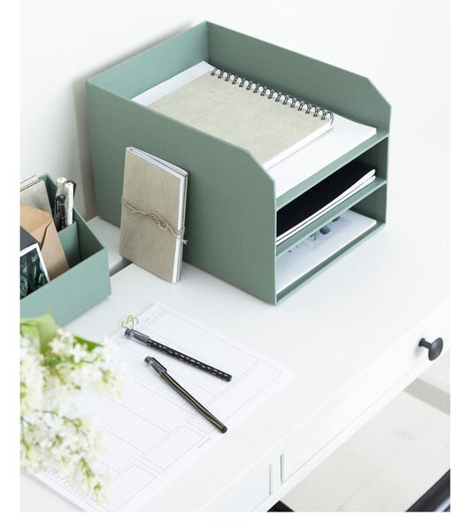 Organizer verde in cartone per documenti Trey Canvas Paper Laminate – Bigso