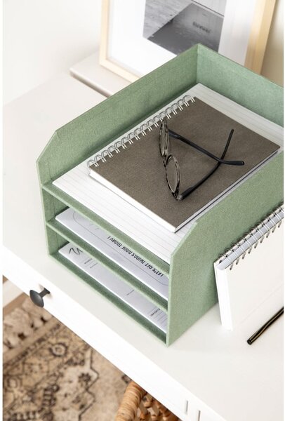 Organizer verde in cartone per documenti Trey Canvas Paper Laminate – Bigso