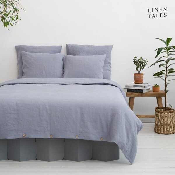 Biancheria da letto matrimoniale in fibra di canapa grigio chiaro 200x200 cm - Linen Tales