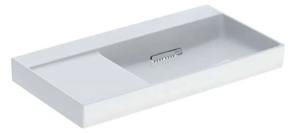 Geberit ONE - Lavabo 900x480x142 mm, troppopieno a scomparsa, senza foro per miscelatore, scarico orizzontale, KeraTect, bianco 505.044.00.1