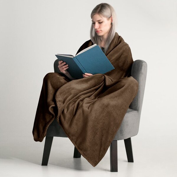 Coperta in microfibra marrone, 150 x 200 cm Mic - DecoKing