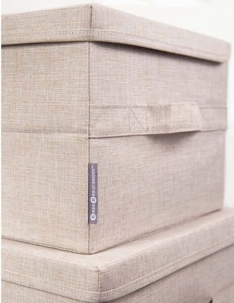 Scatola con coperchio beige in tessuto 40x30x22 cm Soft Storage – Bigso