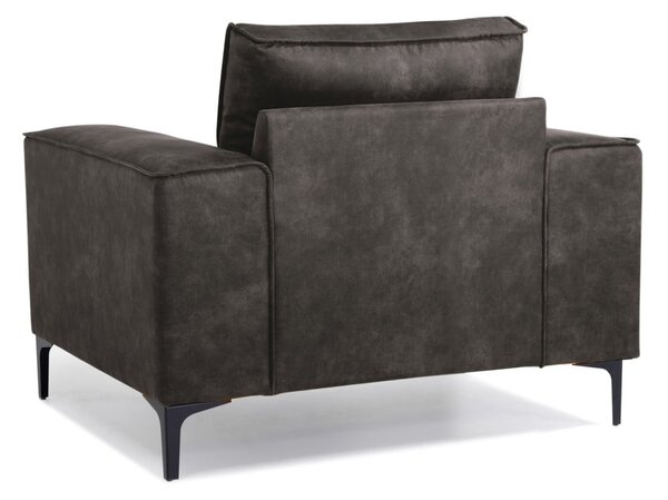 Poltrona in similpelle nera e grigia Copenhagen - Scandic