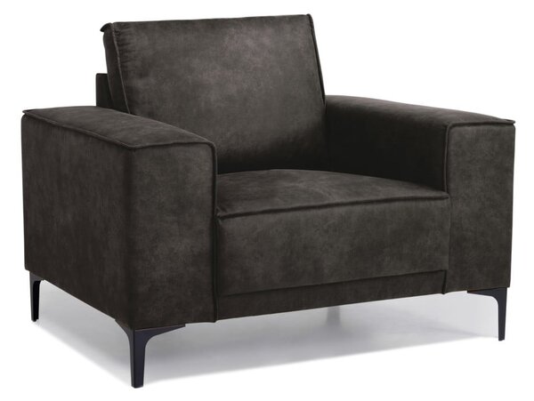 Poltrona in similpelle nera e grigia Copenhagen - Scandic