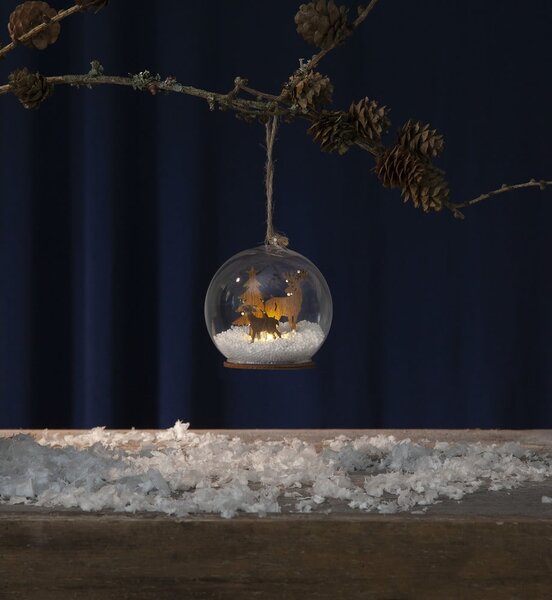 Decorazione luminosa con motivo natalizio in colore naturale ø 8 cm Fauna - Star Trading