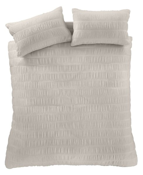 Biancheria da letto singola beige 135x200 cm Seersucker - Catherine Lansfield