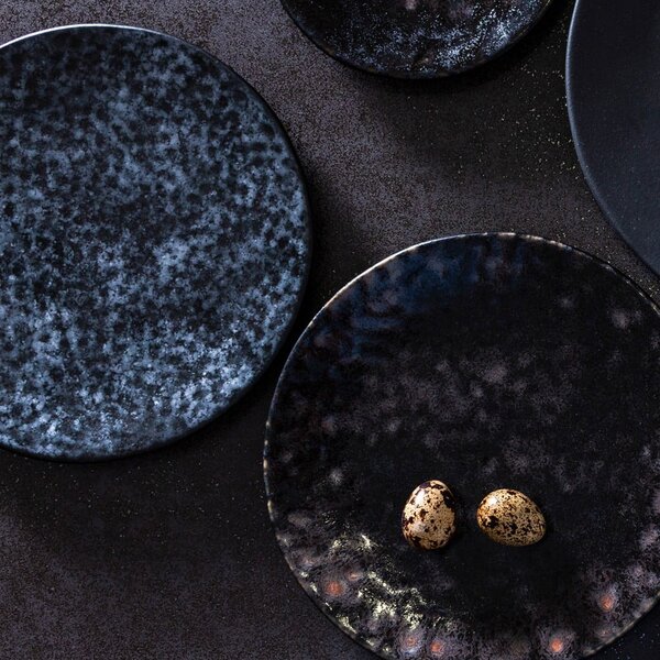 Piatto da dessert in gres nero e grigio ø 22 cm Roda - Costa Nova