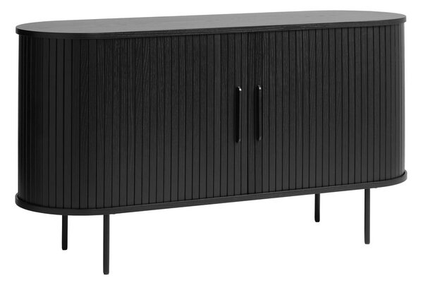Cassettiera bassa nera effetto rovere 140x76 cm Nola - Unique Furniture