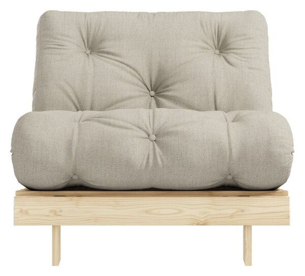 Poltrona greige allungabile con rivestimento in lino Roots – Karup Design