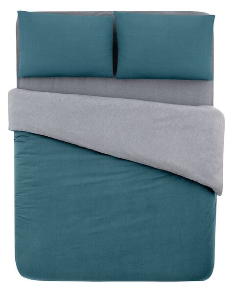 Lenzuolo matrimoniale in cotone/esteso con lenzuolo a benzina/grigio 200x220 cm - Mila Home