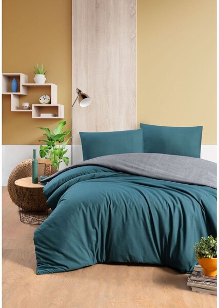 Lenzuolo matrimoniale in cotone/esteso con lenzuolo a benzina/grigio 200x220 cm - Mila Home