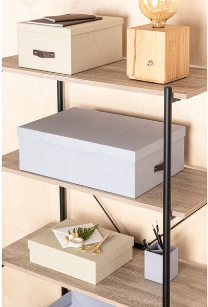 Scatole di cartone grigio chiaro con coperchio in set da 3 31x47x15 cm Inge - Bigso Box of Sweden
