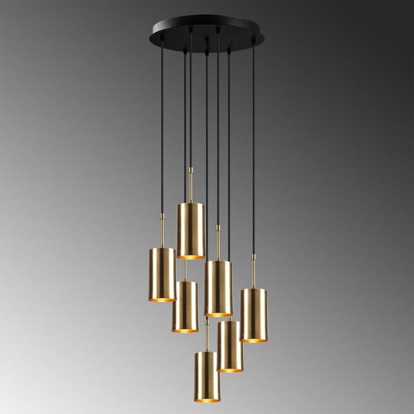 Lampada a sospensione per 7 lampadine in Kem Tube oro - Opviq lights