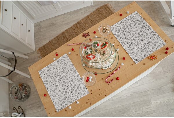 Tovagliette di stoffa con motivo natalizio in set da 2 35x45 cm Mistletoe Kiss - Butter Kings
