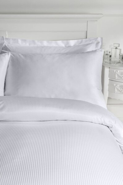 Biancheria grigia per letto matrimoniale 200x200 cm Satin Stripe - Catherine Lansfield