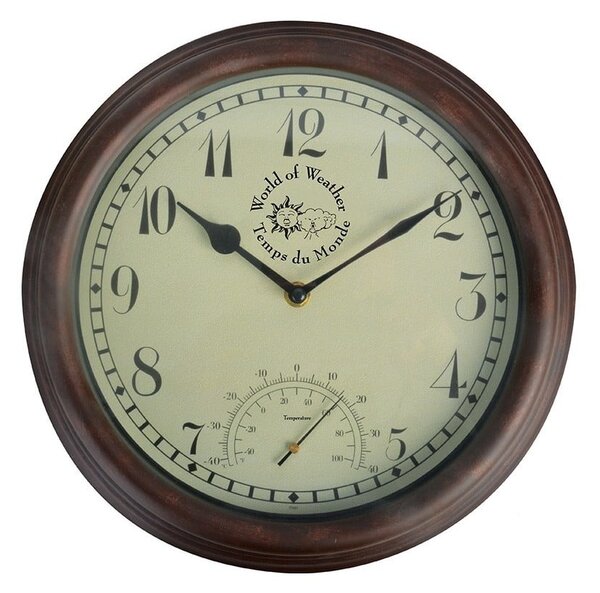 Orologio da parete per esterni con termometro Tempo - Esschert Design