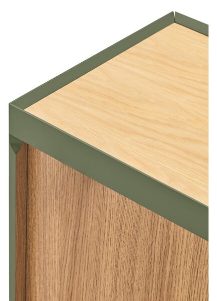 Tavolo TV in legno di rovere di colore verde-naturale 180x45 cm Arista - Teulat