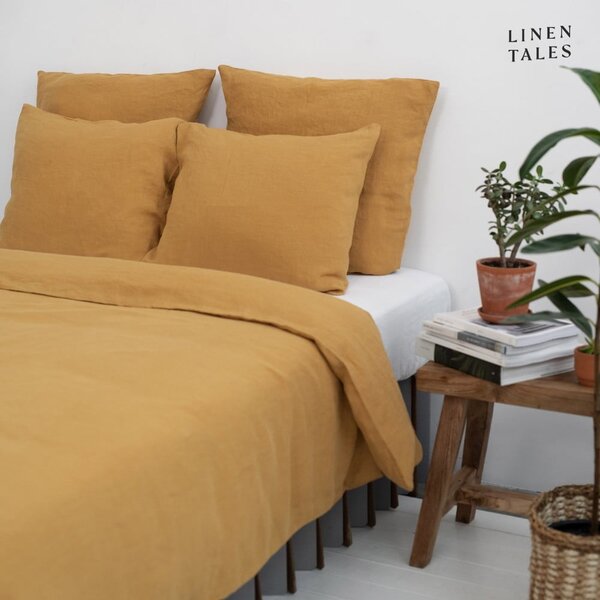 Biancheria da letto matrimoniale in fibra di canapa color senape 200x220 cm - Linen Tales